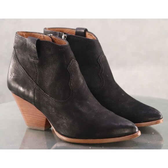 Frye Reina $220 Women's Side Zip Booties Boots Size 10 M Suede Black - Picture 5 of 13